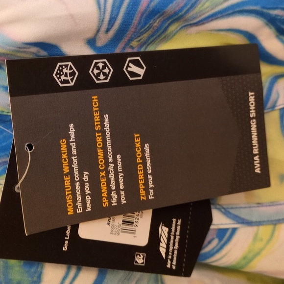 NWT XL Womens Running Short Marbled Swirl Athletic AVIA 16 18 Spandex Shorts 🩵 - Picture 14 of 16